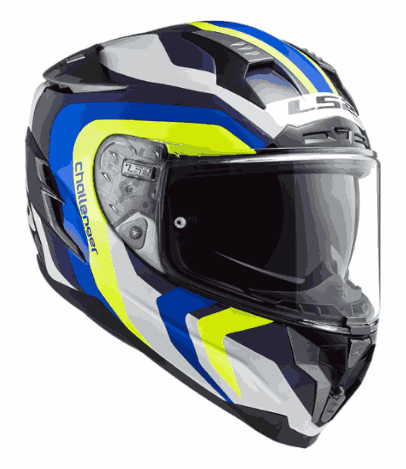 LS2 FF327 Challenger Galactic Helmet – Gloss White Yellow Blue - Motodrift