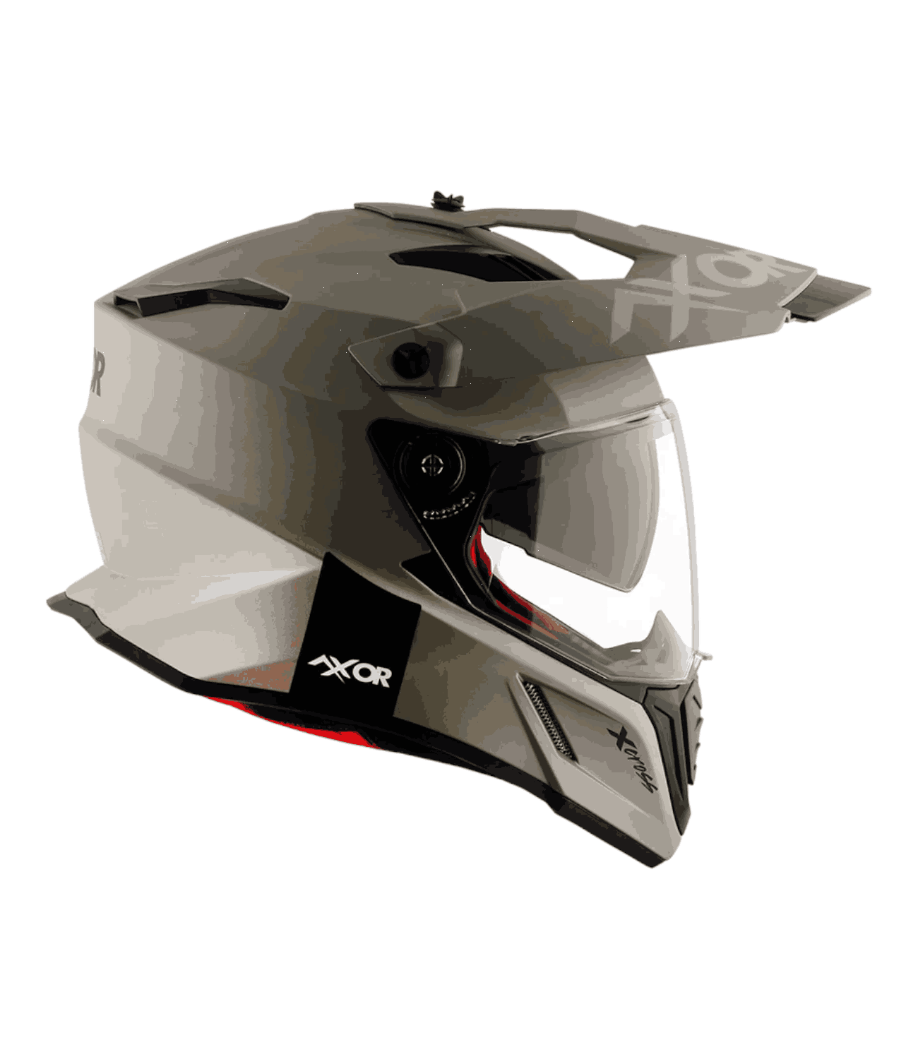 Axor X-Cross Dual Visor Helmet Nickel/Red