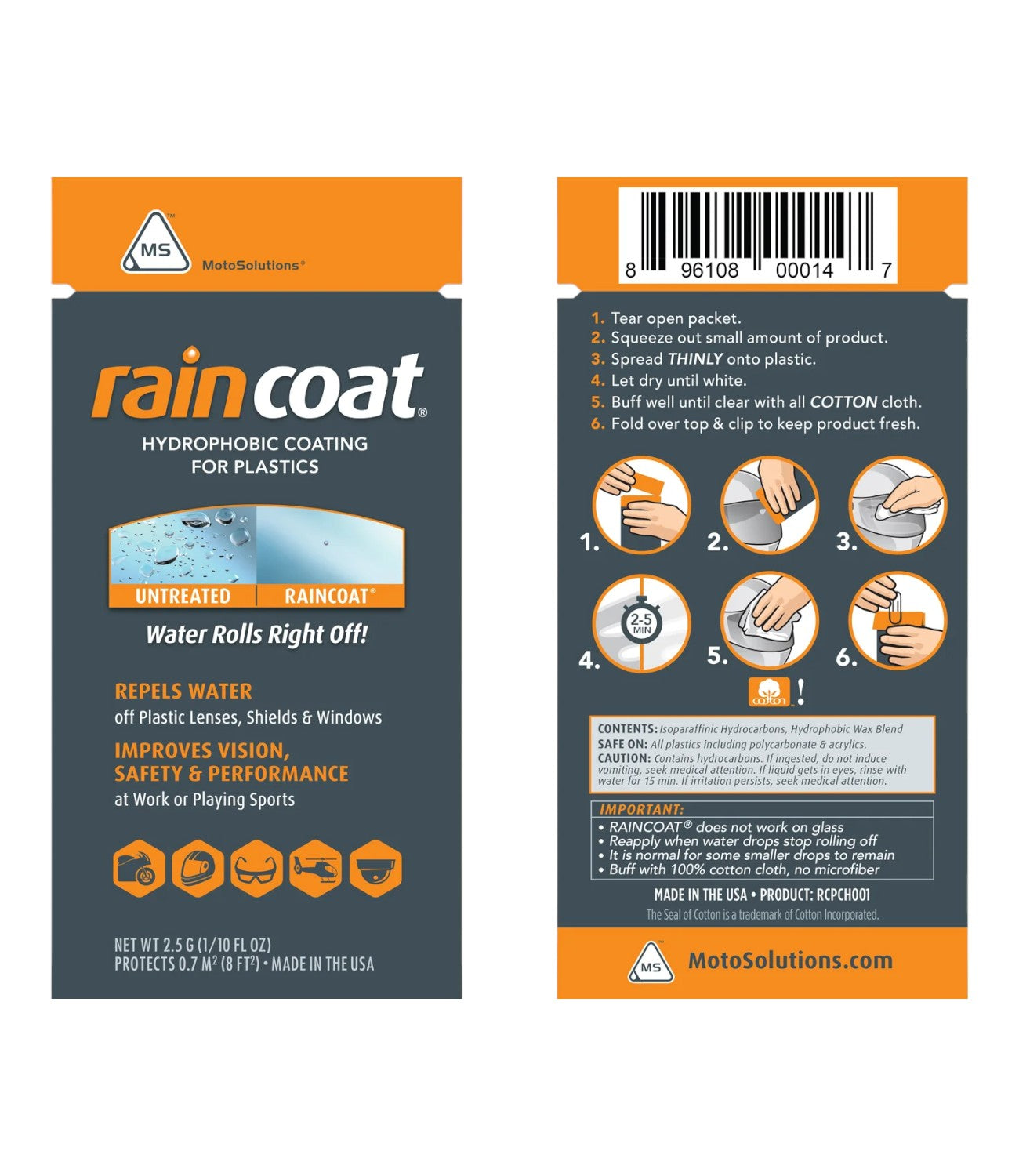 Motosolutions Rain Coat / Rain Repellent Cream (3 Pcs)