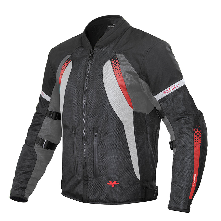 ViaTerra Spencer – Street Mesh Riding Jacket (Black Red)