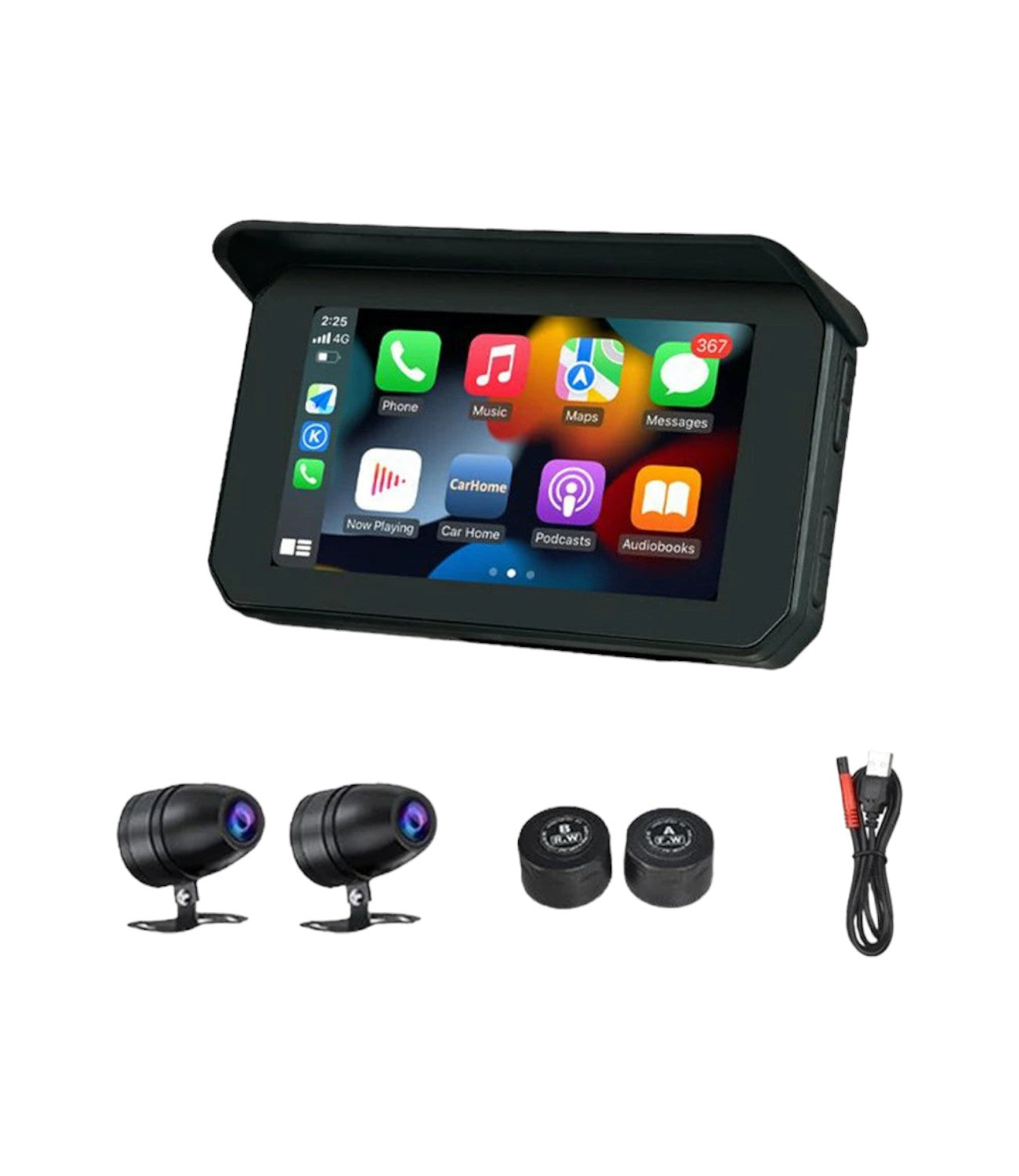 Motorcycle Dual Recording Bike Navigation System TPMS GPS With Touch Screen - C5 Pro