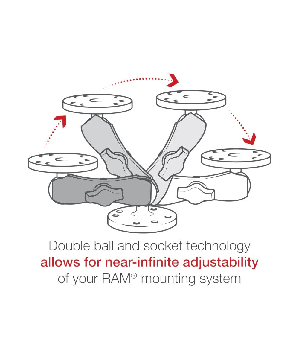 RAM Arm - Double Socket Arm LONG 25mm (1") Balls