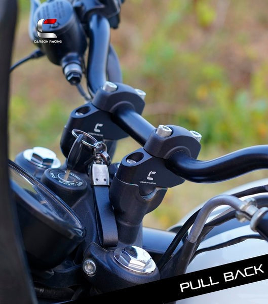 Carbon Racing Pull-Back Handlebar Risers For Royal Enfield Hunter 350