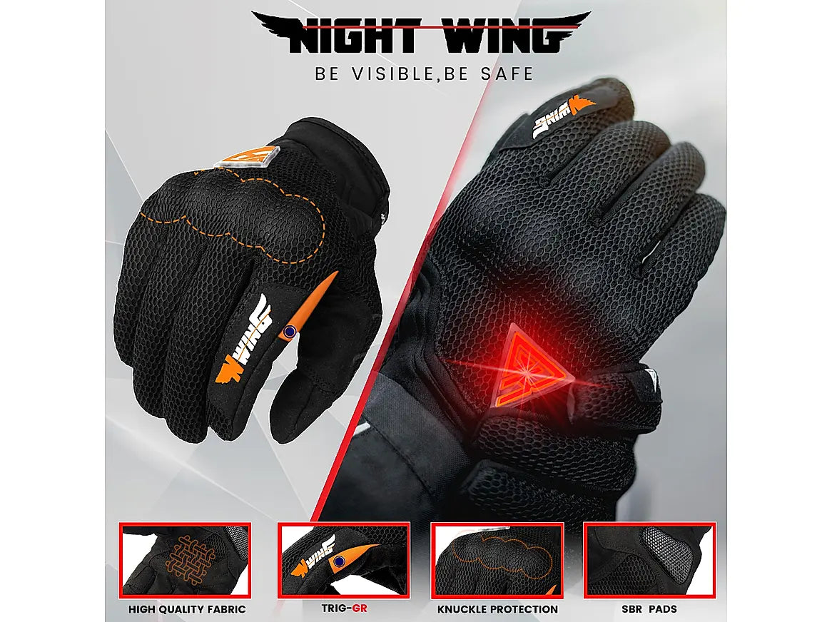 Grand Pitstop Night Wing Smart Motorcycle Gloves - Black