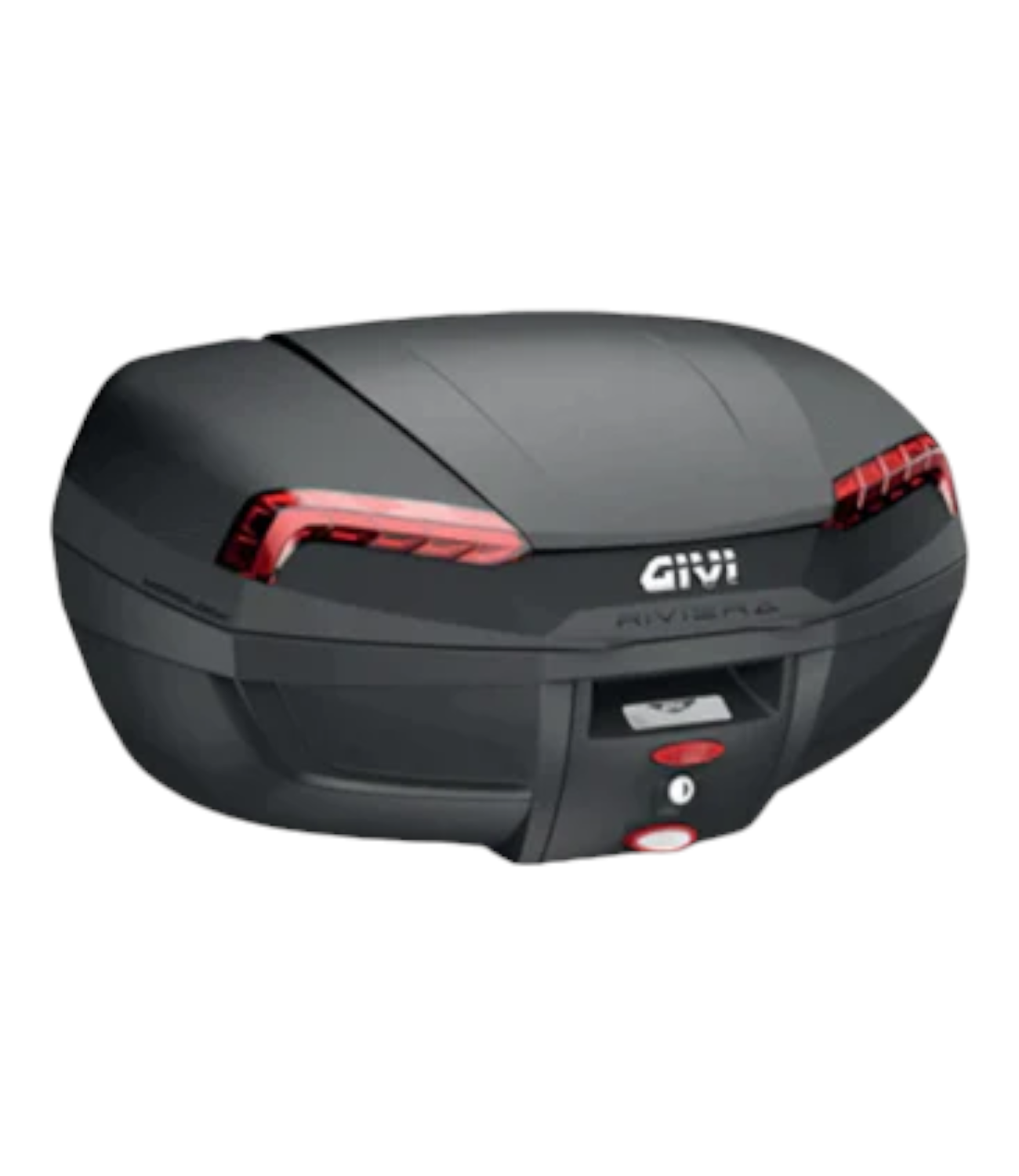 Givi - 46 Ltr Monolock Top-Case Black With Red Reflectors, Universal Mounting Plate Included