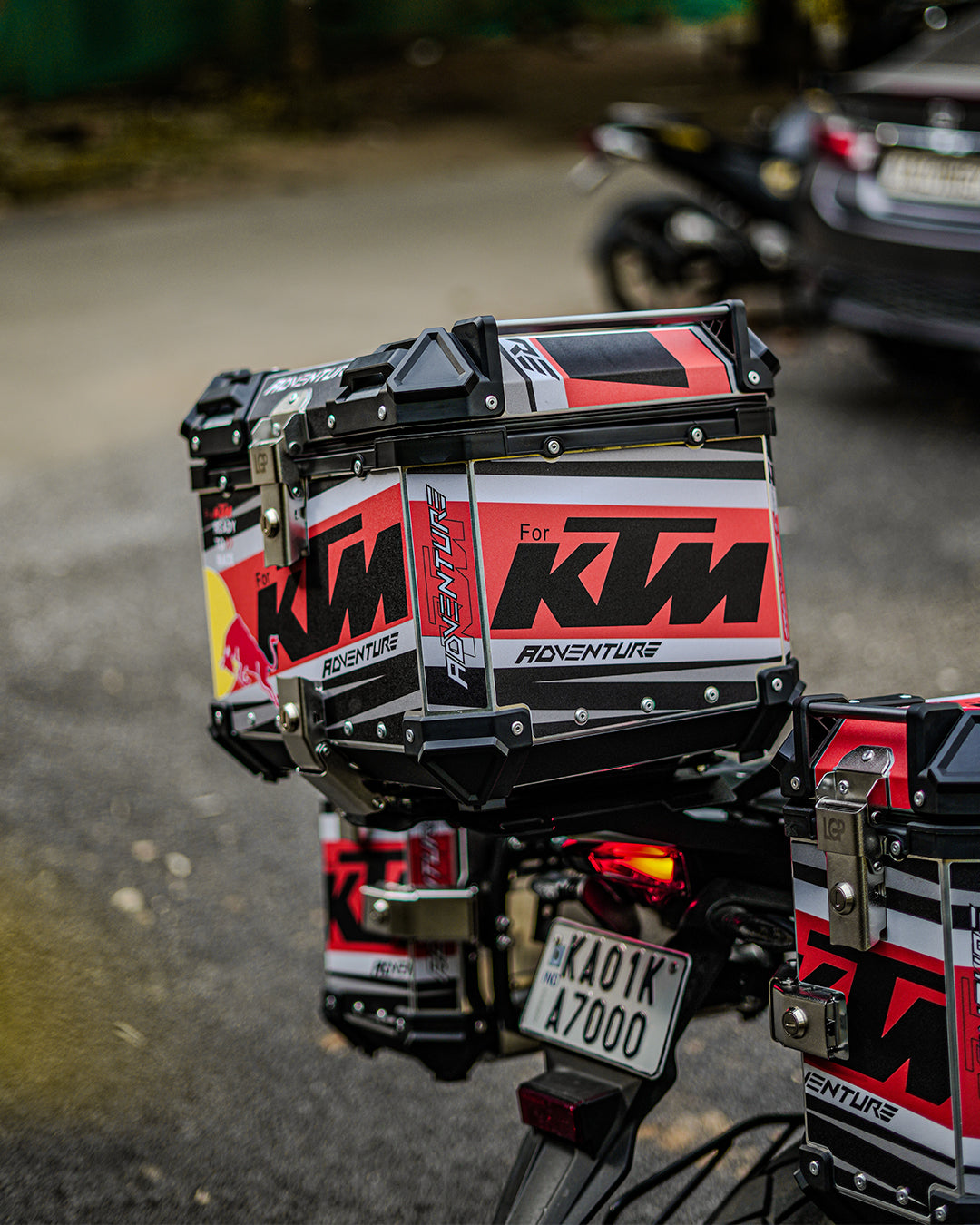 LGP Premium Aluminium KTM Graphics Top Box & Panniers