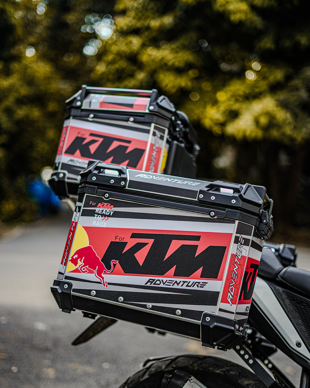 LGP Premium Aluminium KTM Graphics Top Box & Panniers