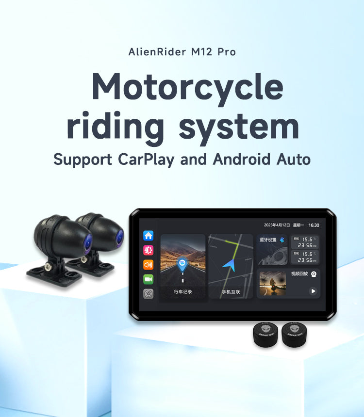 Alien Rider M2 Pro 200 Motorcycle Dual Recording Bike Navigation System TPMS GPS With Touch Screen without Radar