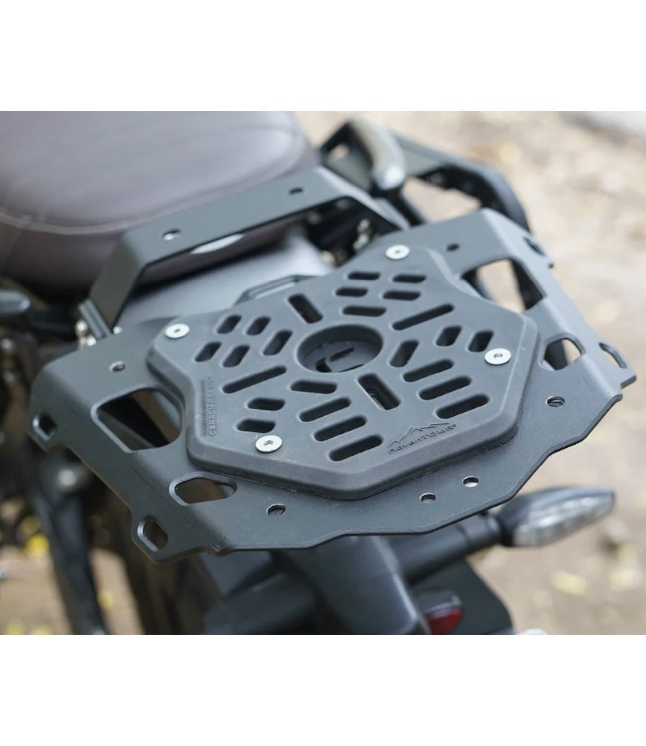 Carbon Racing Top Rack & Back Rest Combo with Vibration Dampener For Triumph Scrambler 400 X