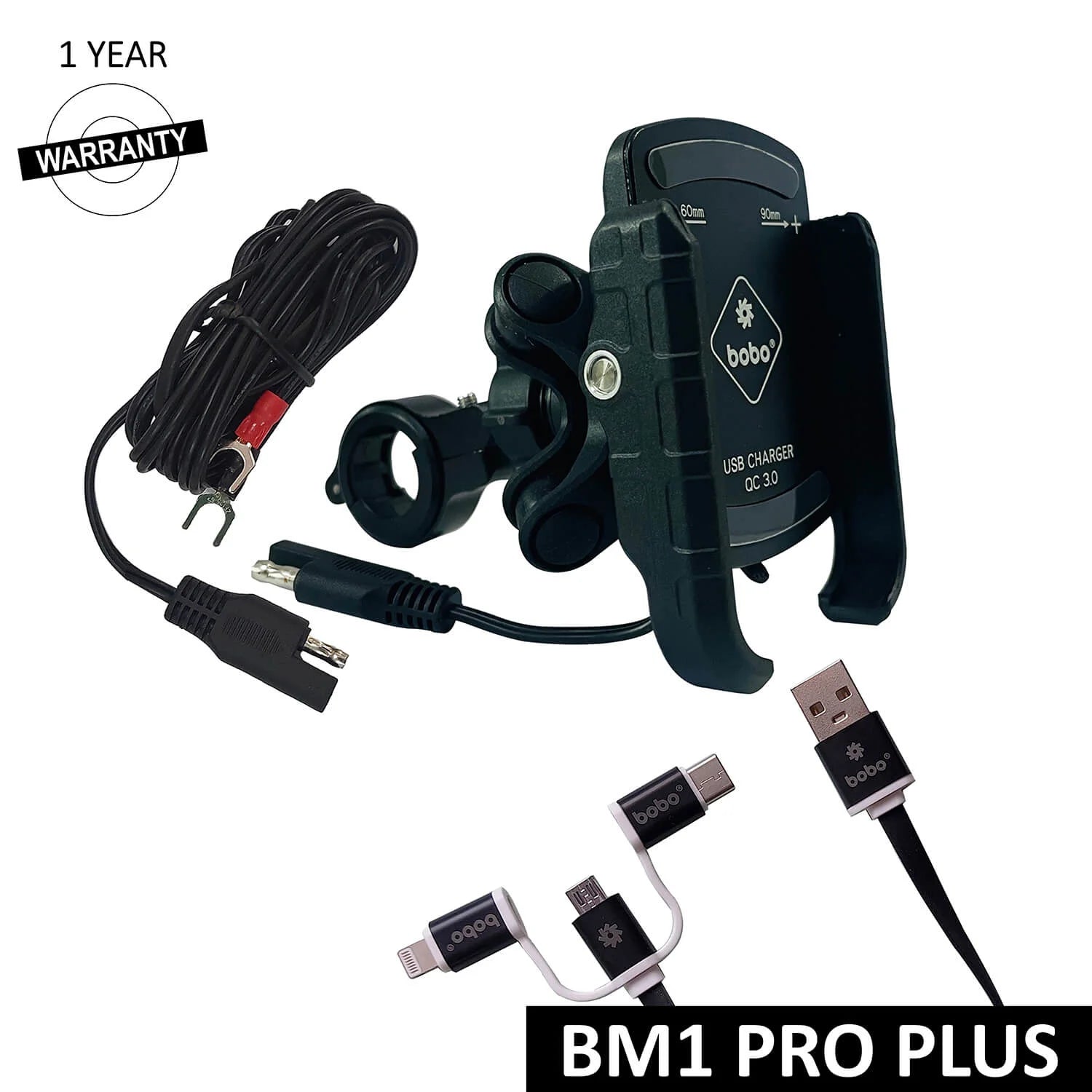 BOBO BM1 PRO PLUS Jaw-Grip Bike Phone Holder with Vibration Damper USB 3.0