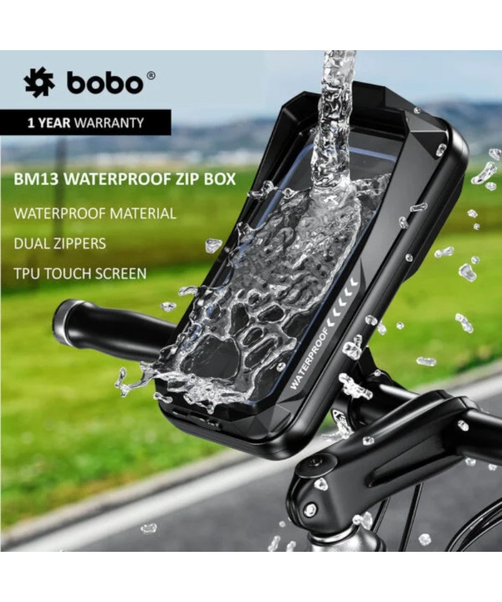 BOBO BM13 Waterproof Zip Box Bike / Cycle Phone Holder Motorcycle Mobile Mount