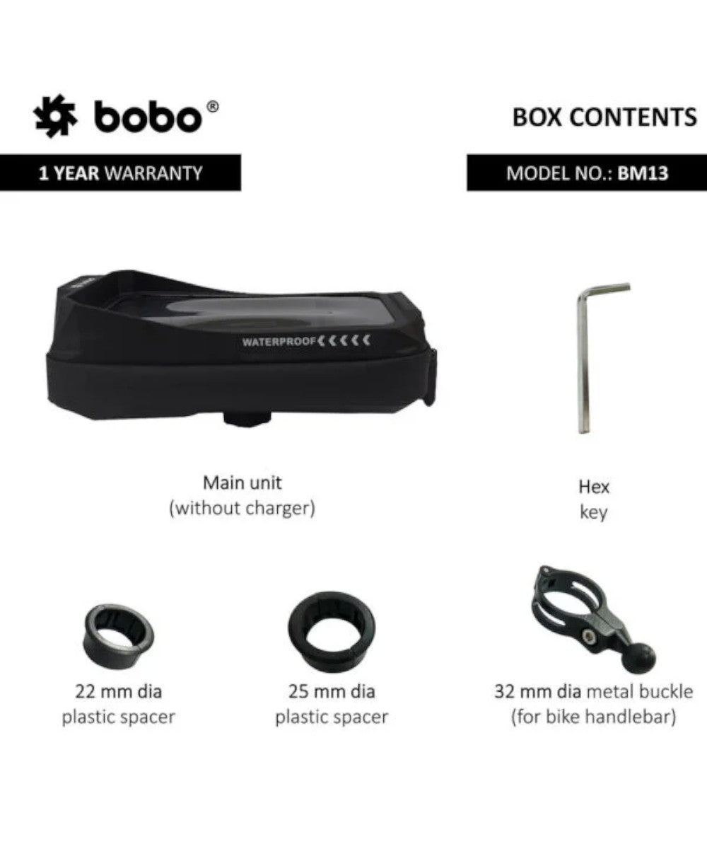 BOBO BM13 Waterproof Zip Box Bike / Cycle Phone Holder Motorcycle Mobile Mount