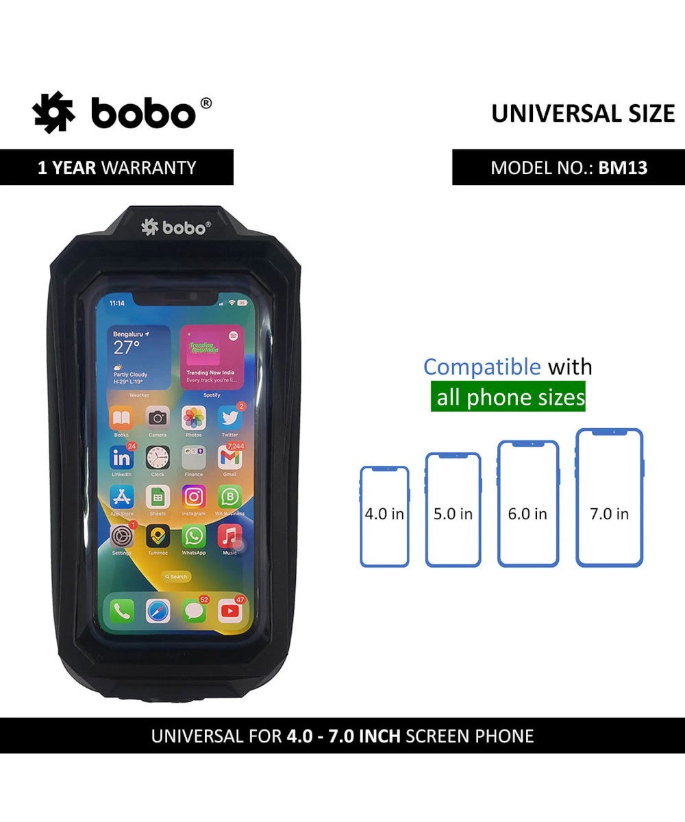 BOBO BM13 Waterproof Zip Box Bike / Cycle Phone Holder Motorcycle Mobile Mount