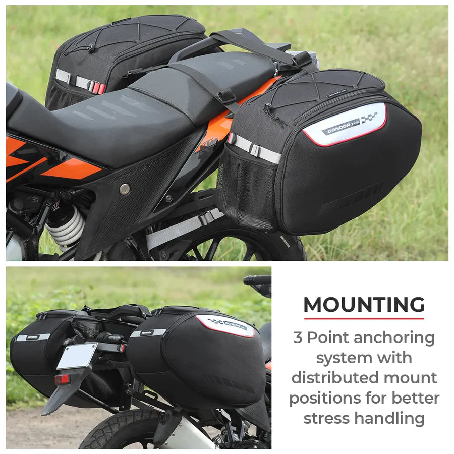 VIATERRA CONDOR 2UP - 100% Waterproof Motorcycle Saddle Bags