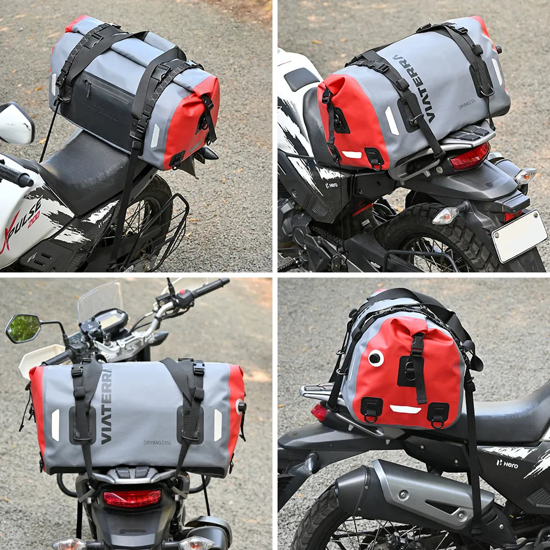 VIATERRA DRYBAG 55L - 100% Waterproof Motorcycle Tailbag (Universal)