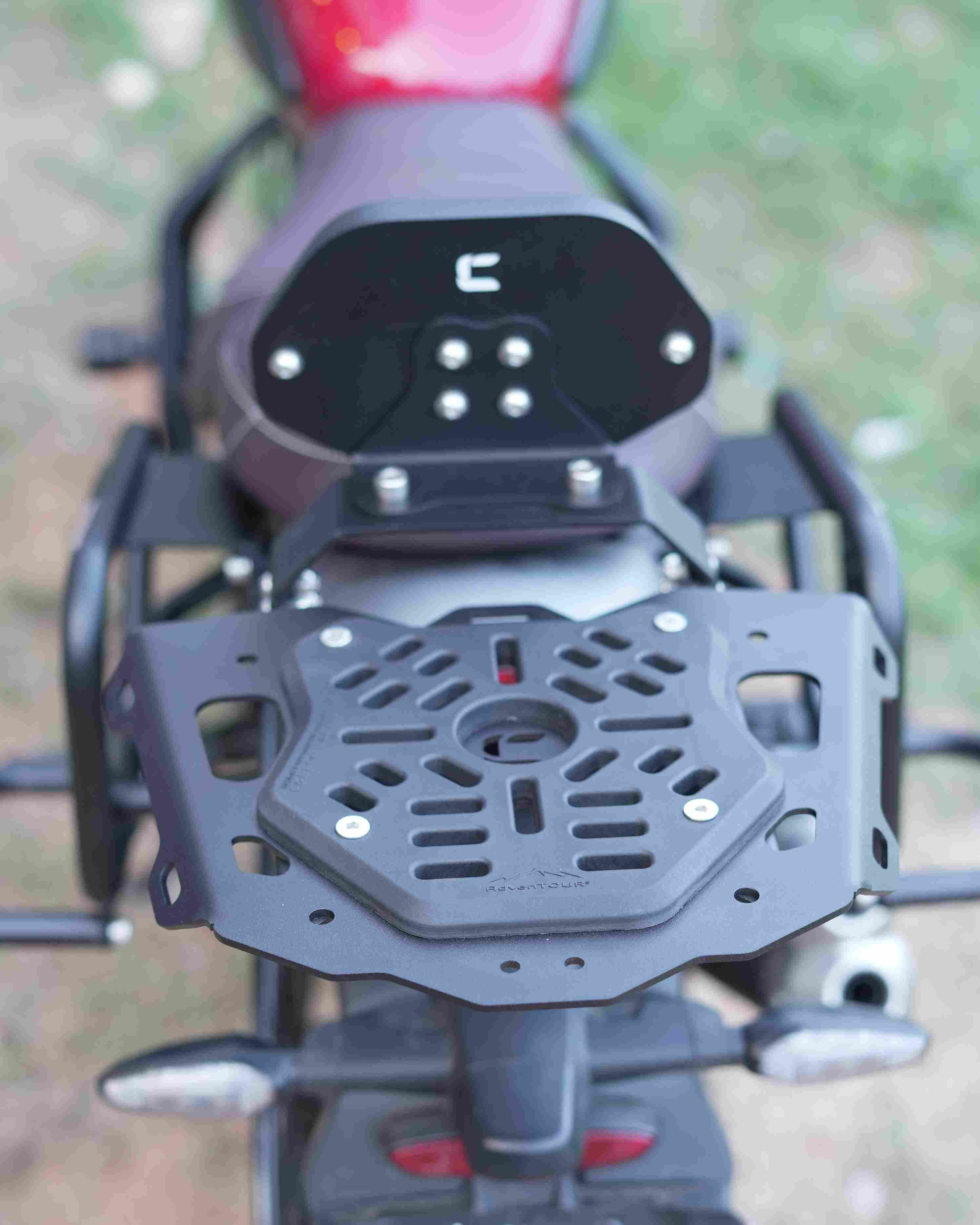 Carbon Racing Top Rack and Back Rest Combo with Vibration Dampener For Triumph Scrambler 400
