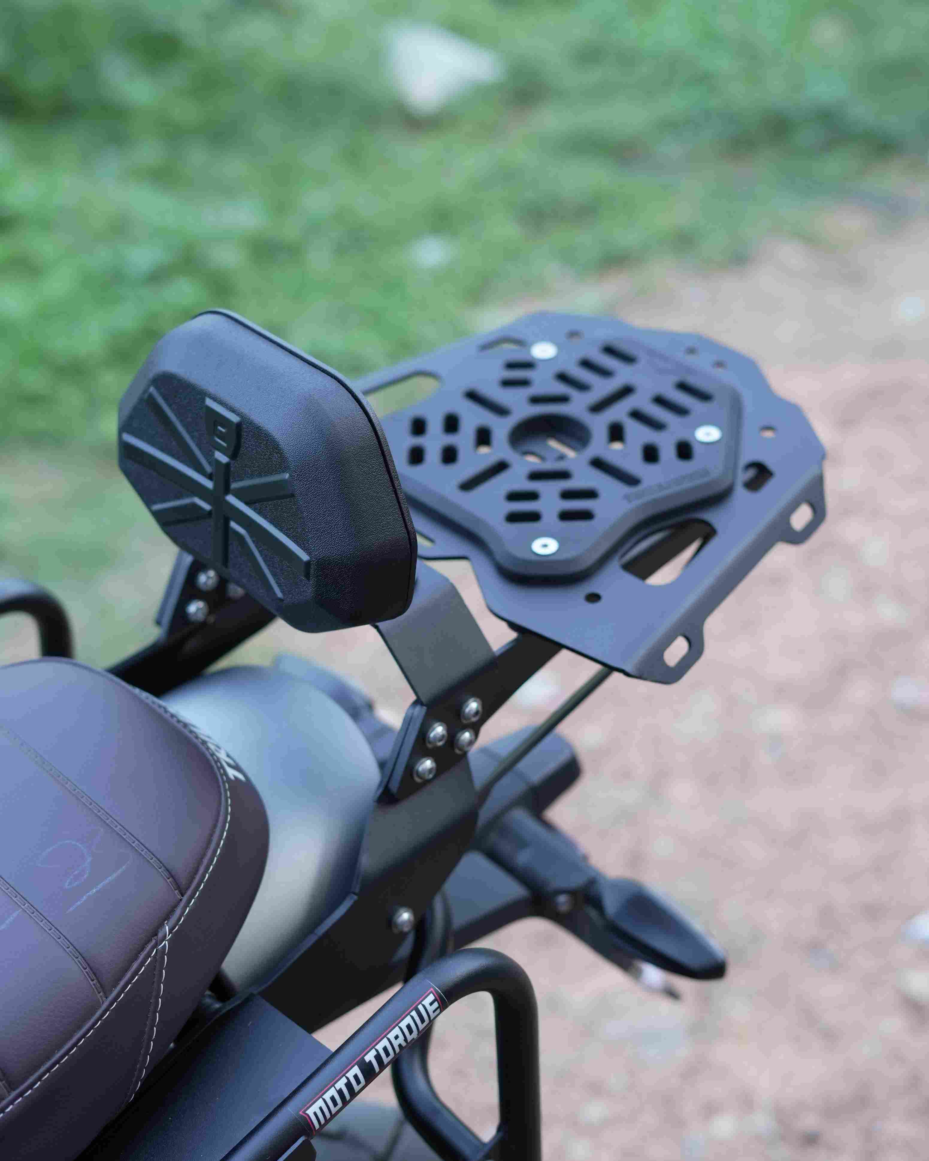Carbon Racing Top Rack and Back Rest Combo with Vibration Dampener For Triumph Scrambler 400
