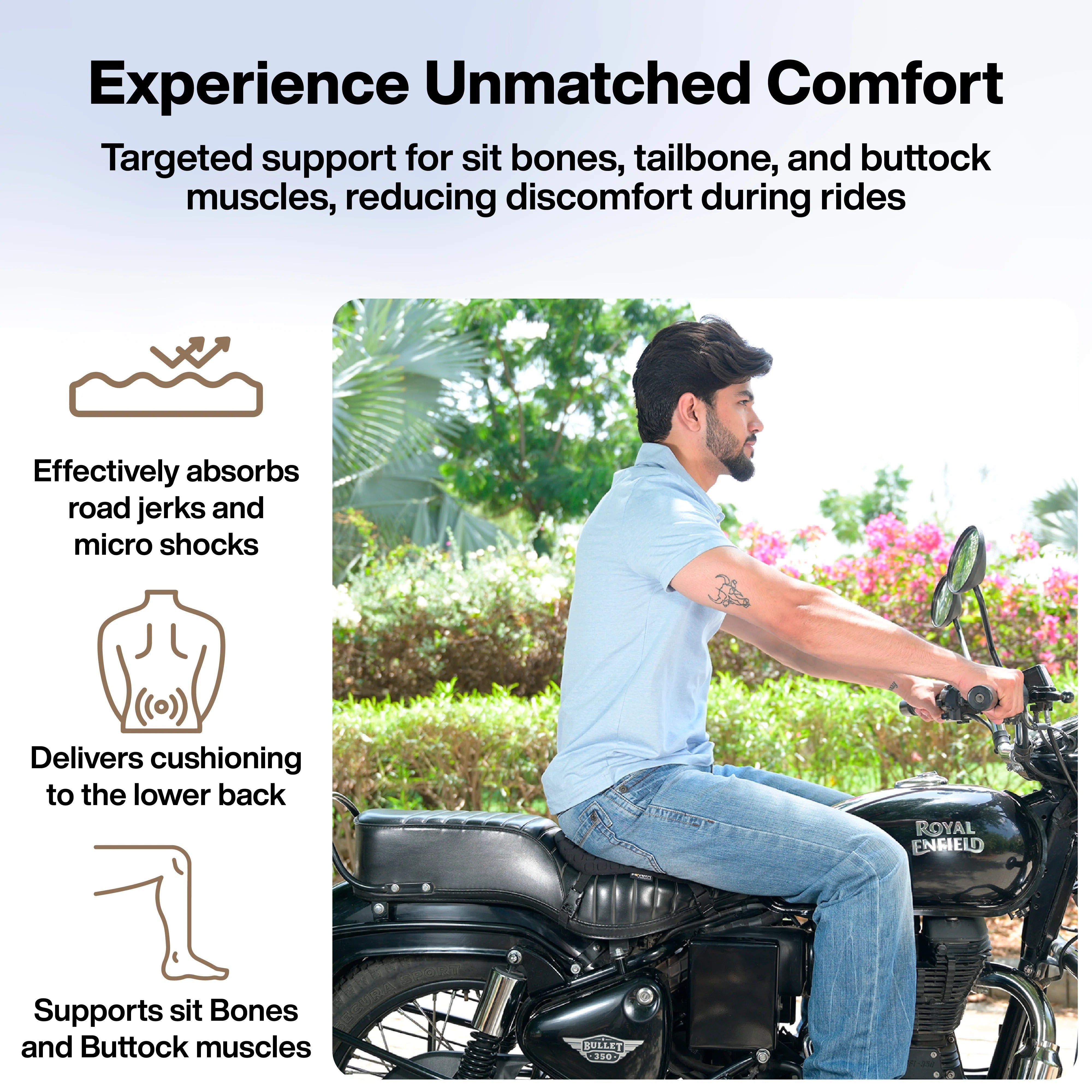 FOVERA Motorcycle Gel Seat Cushion