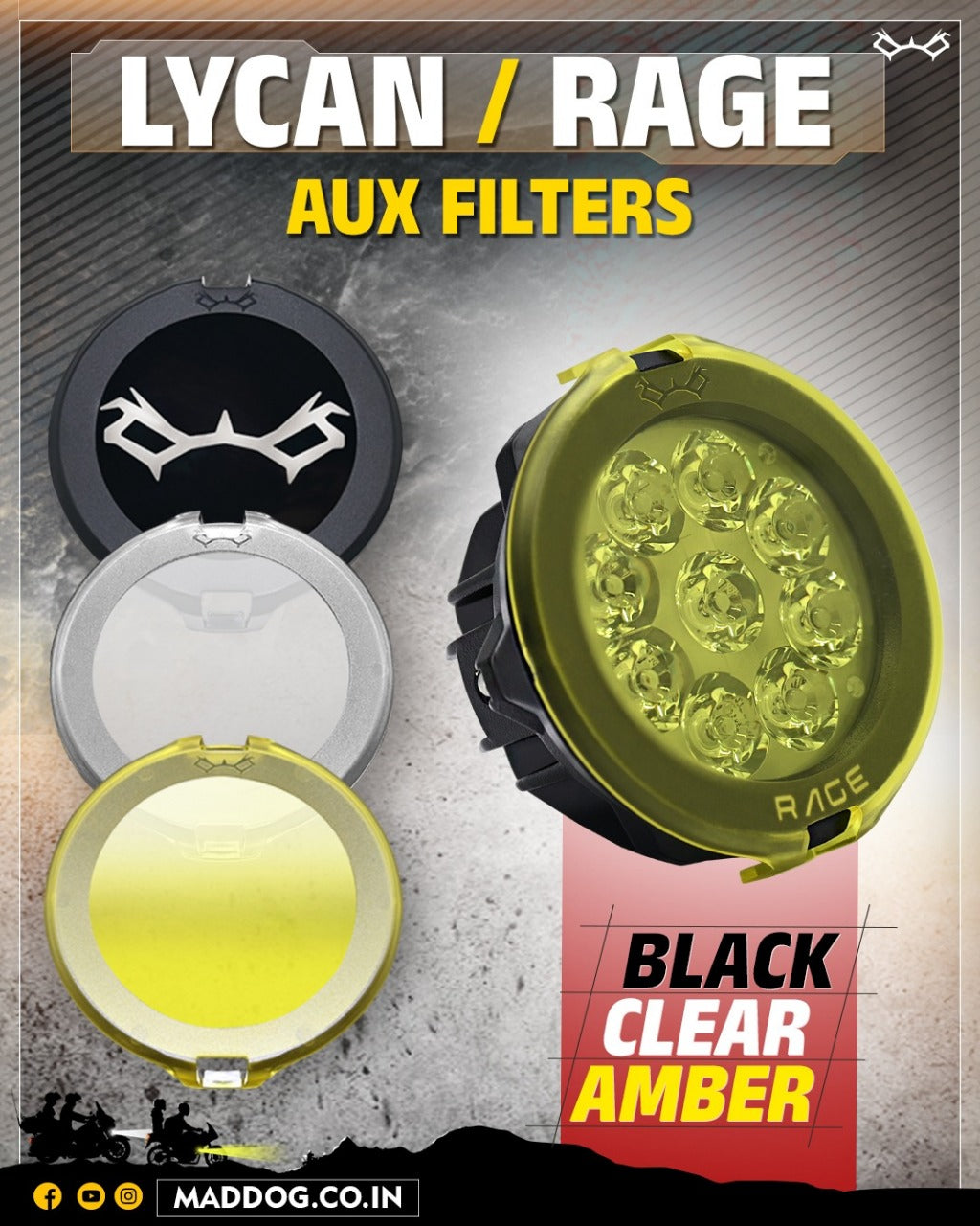 Maddog Lycan & Rage Auxillary Light Filters