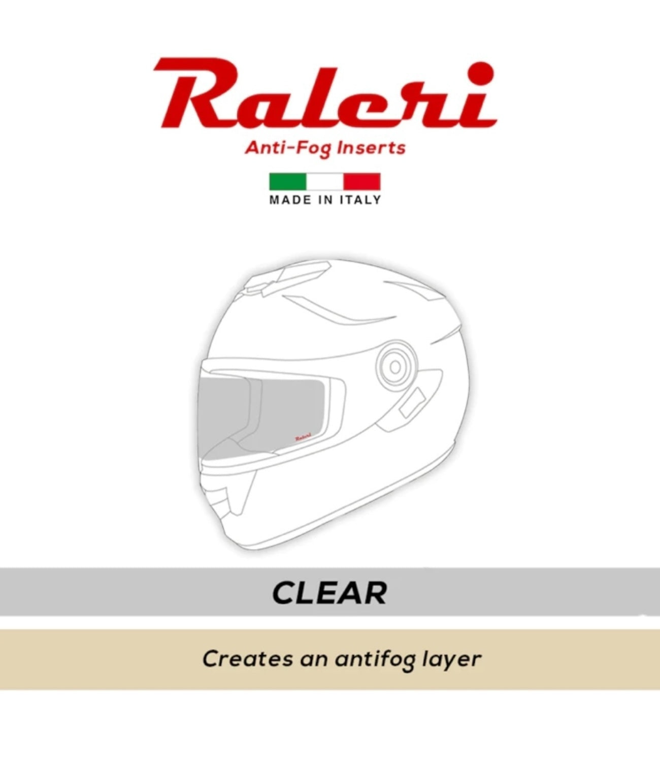 RALERI Anti Fog Clear Insert for Helmets - Universal