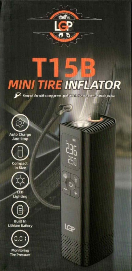 LGP Tyre Inflator T15B with Powerbank Option 4000 mah Battery