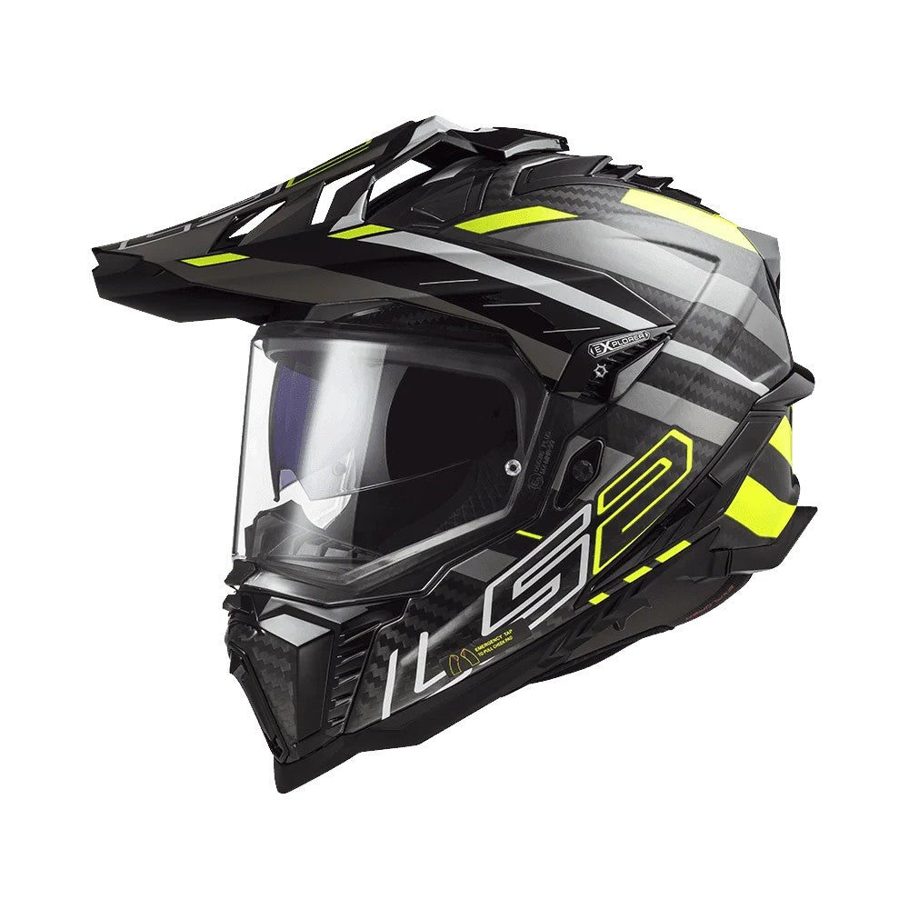 MX701 Explorer Carbon Edge Gloss Black Hi-Viz Yellow