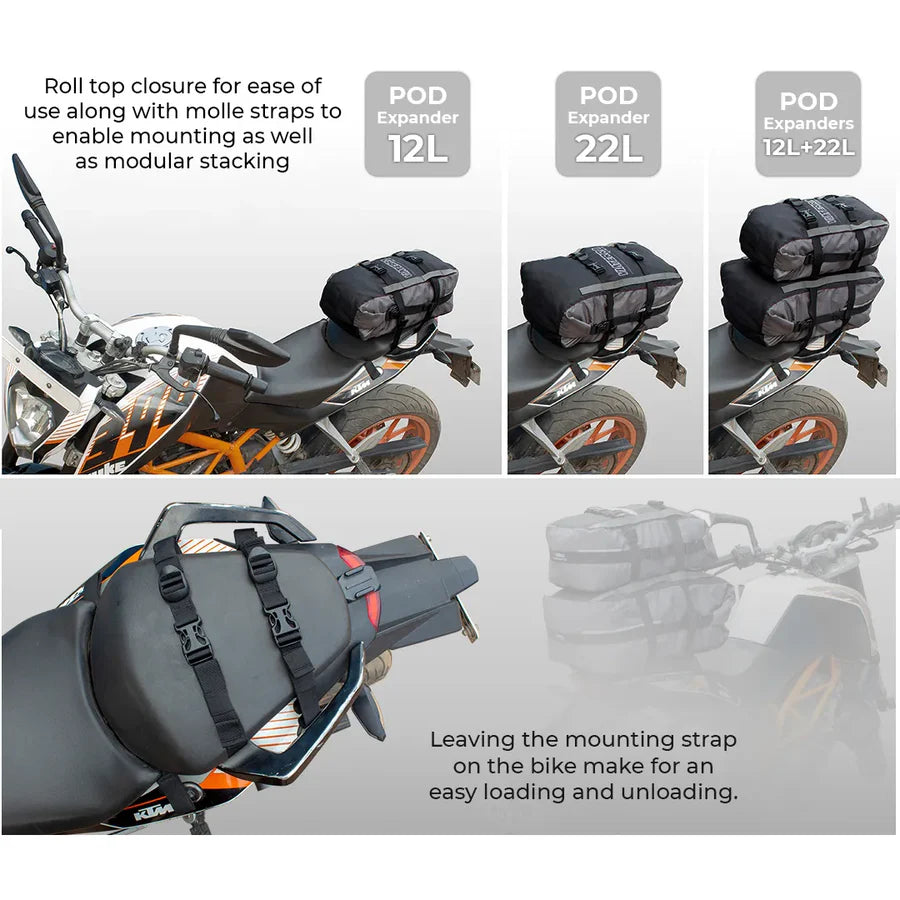 VIATERRA POD - 100% Waterproof Motorcycle Tail Bag