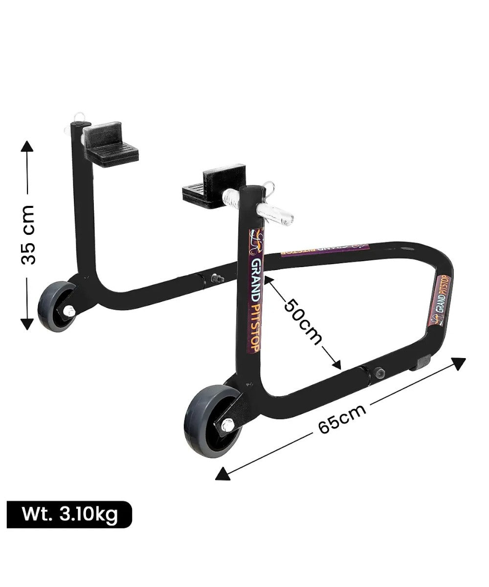 Grand Pitstop Dismantable Standard Rear Paddock Stand without Skate Wheels - Black