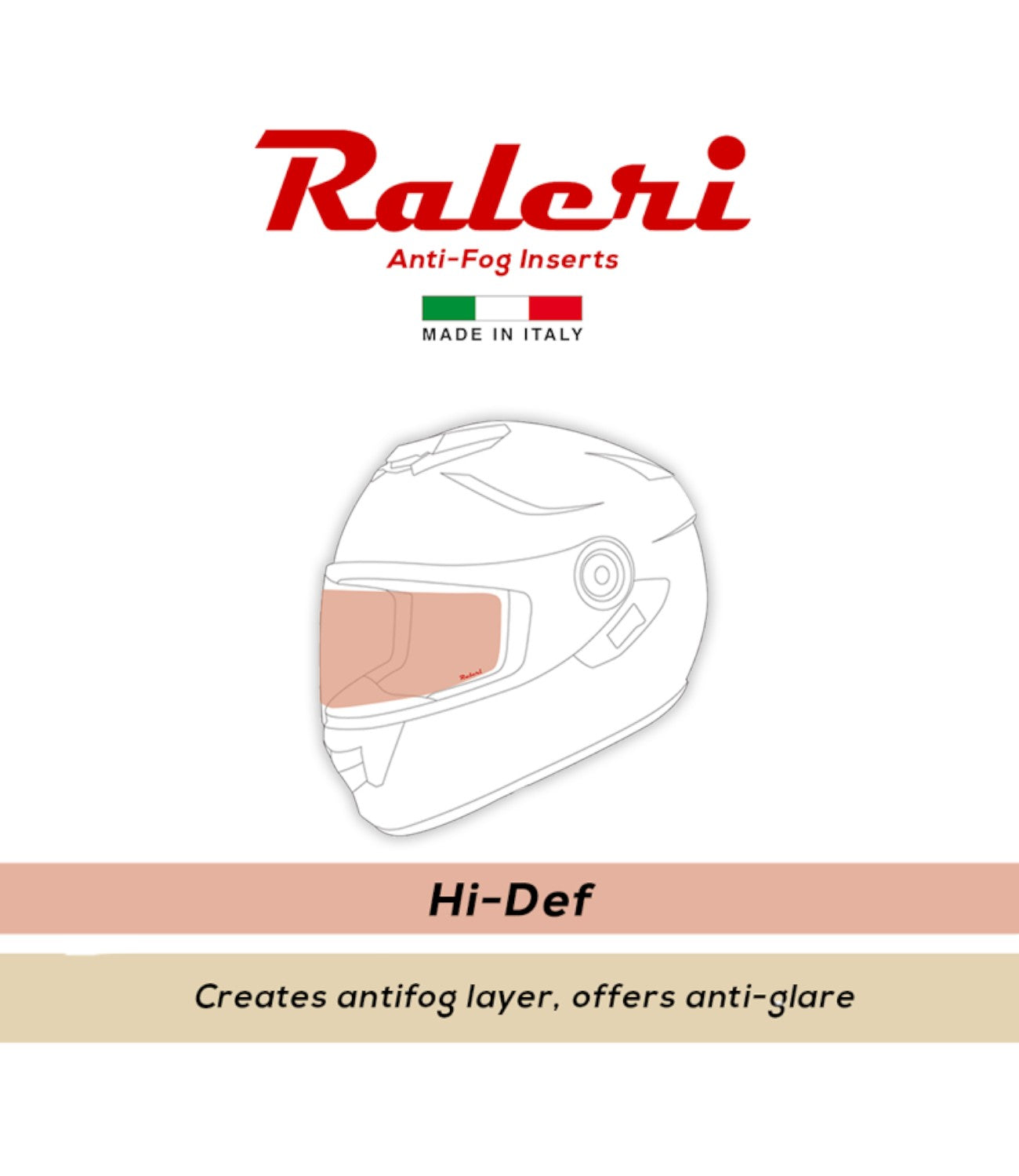 RALERI Anti Fog Racing Hi Definition Insert for Helmets - Universal