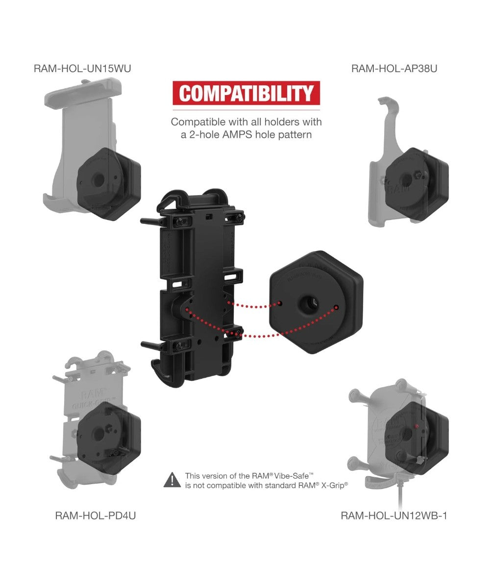 RAM Vibe-Safe with NPT Adapter For 2-Hole Holders