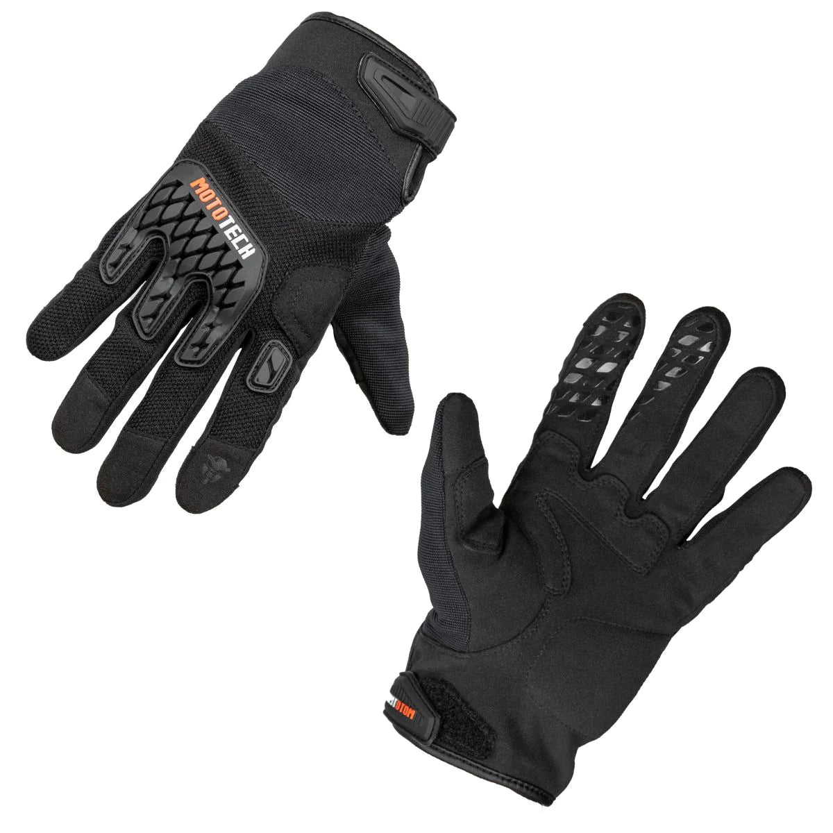 Mototech Reflex Air Flo Dual Sport Riding Gloves - Black