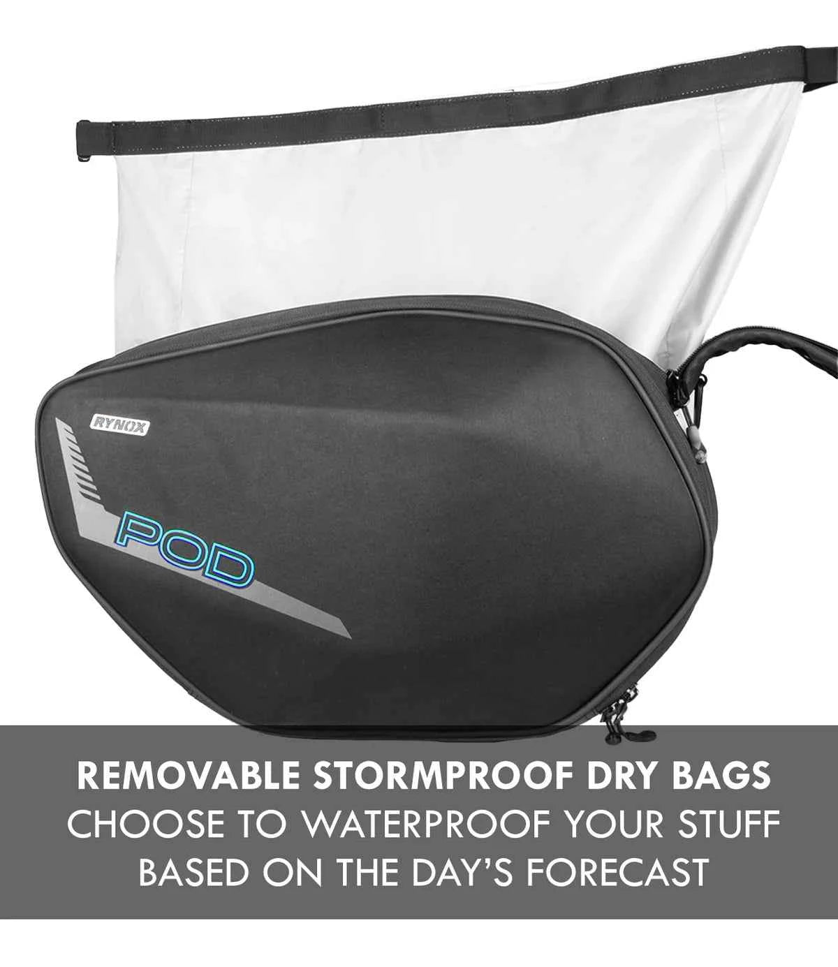 Rynox POD Saddlebags 52l- Stormproof - Motodrift