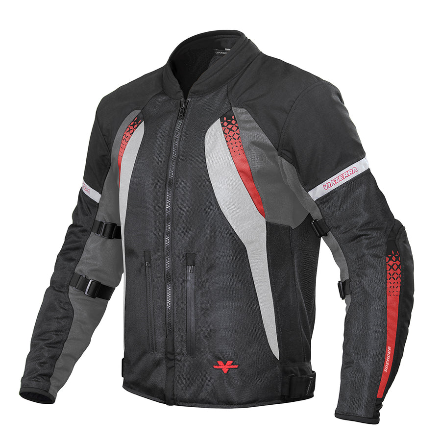 ViaTerra Spencer Street Mesh Riding Jacket - Black Red