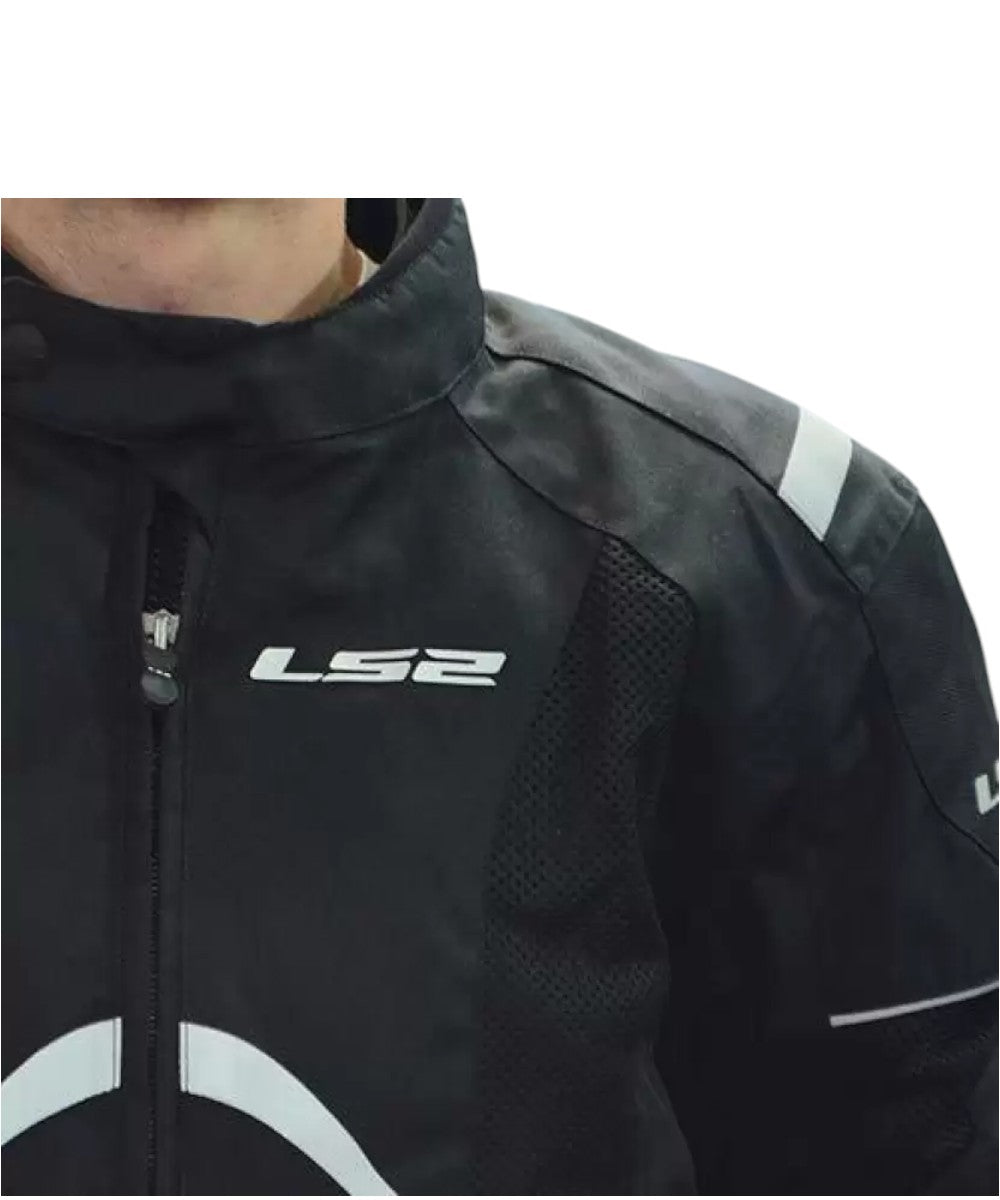 LS2 Tide Men Black Reflector Riding Jacket - L2