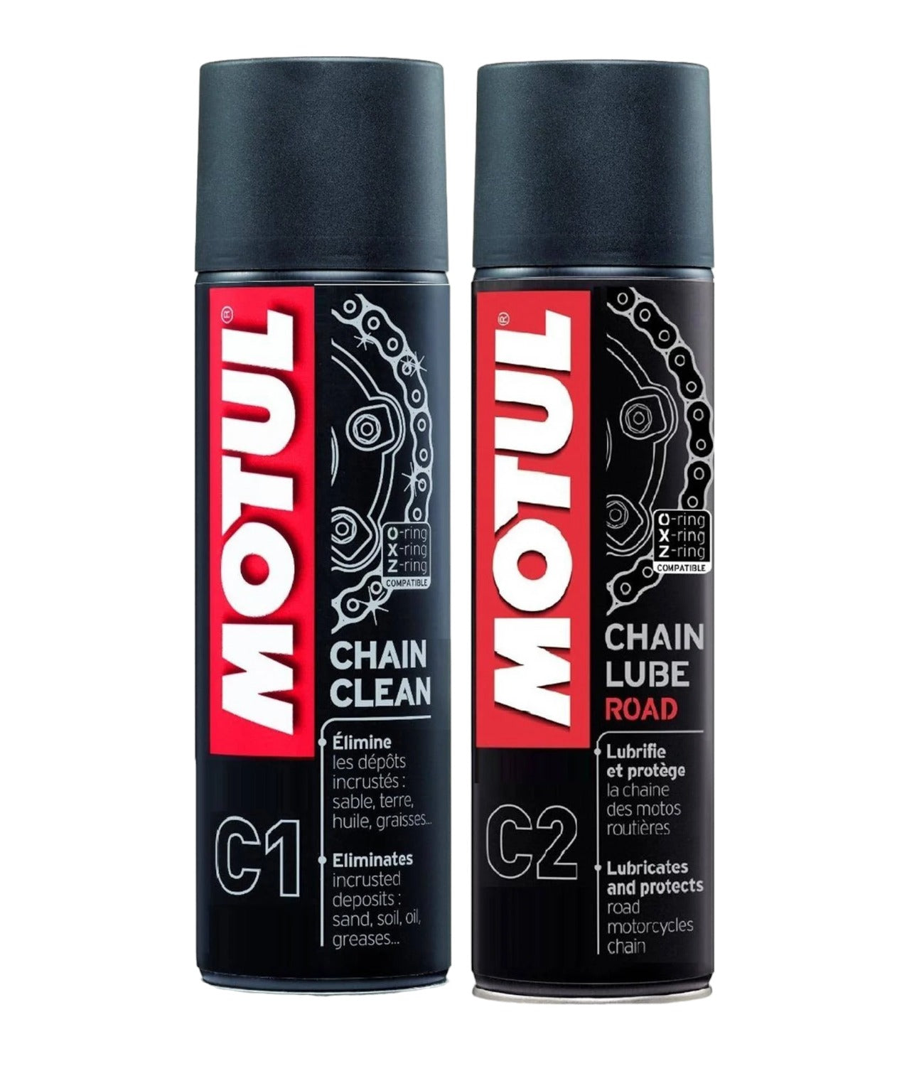 Motul Combo of C2 Chain Lube and C1 Chain Clean - 400 ml