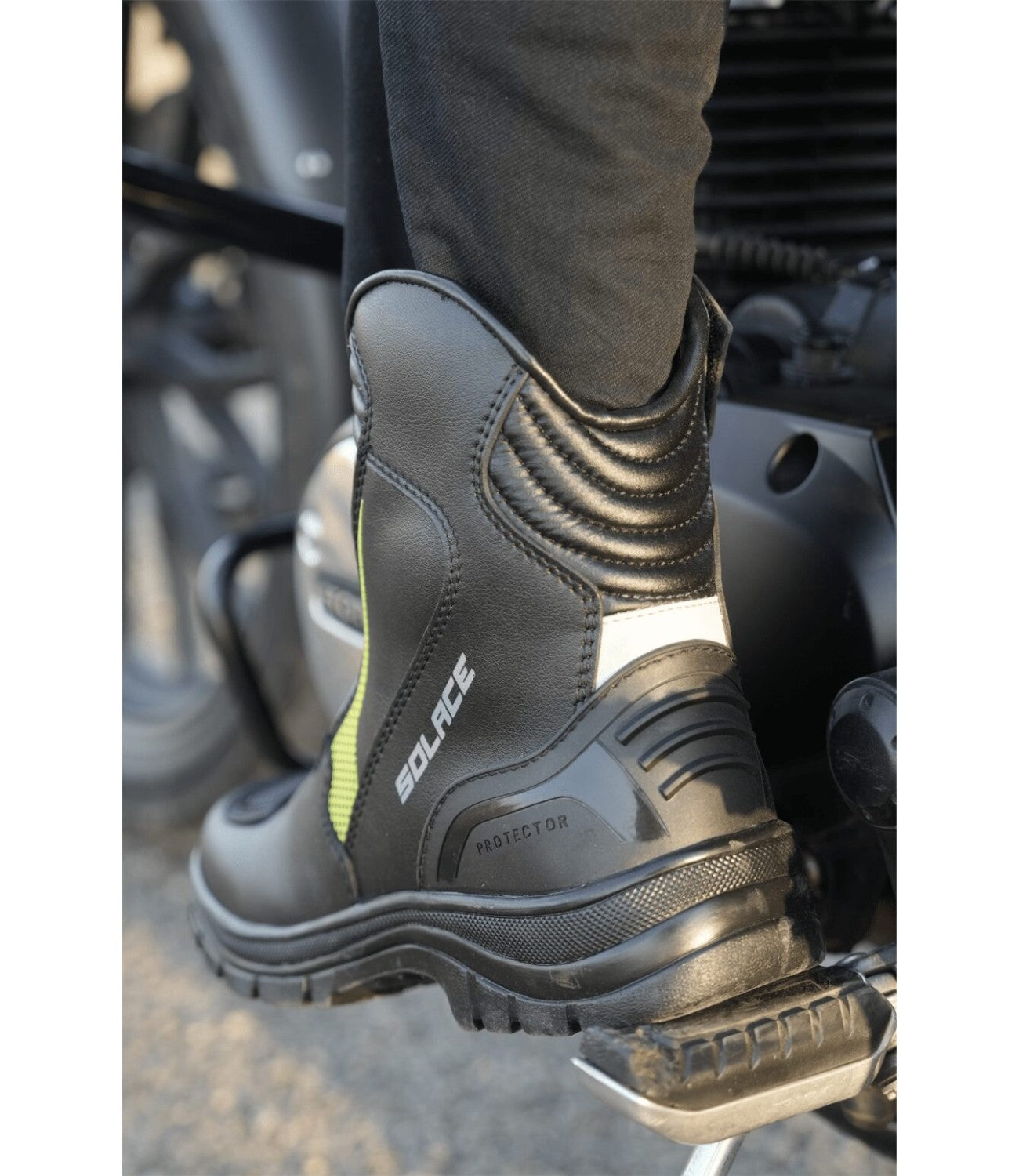 Solace Scout Motorcycle Boots - Black Neon