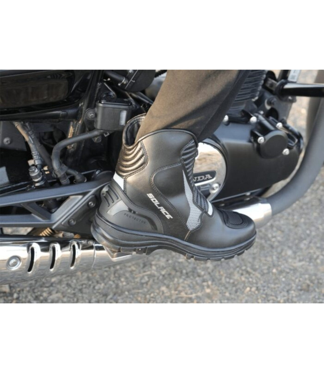 Solace Scout Motorcycle Boots - Black Grey